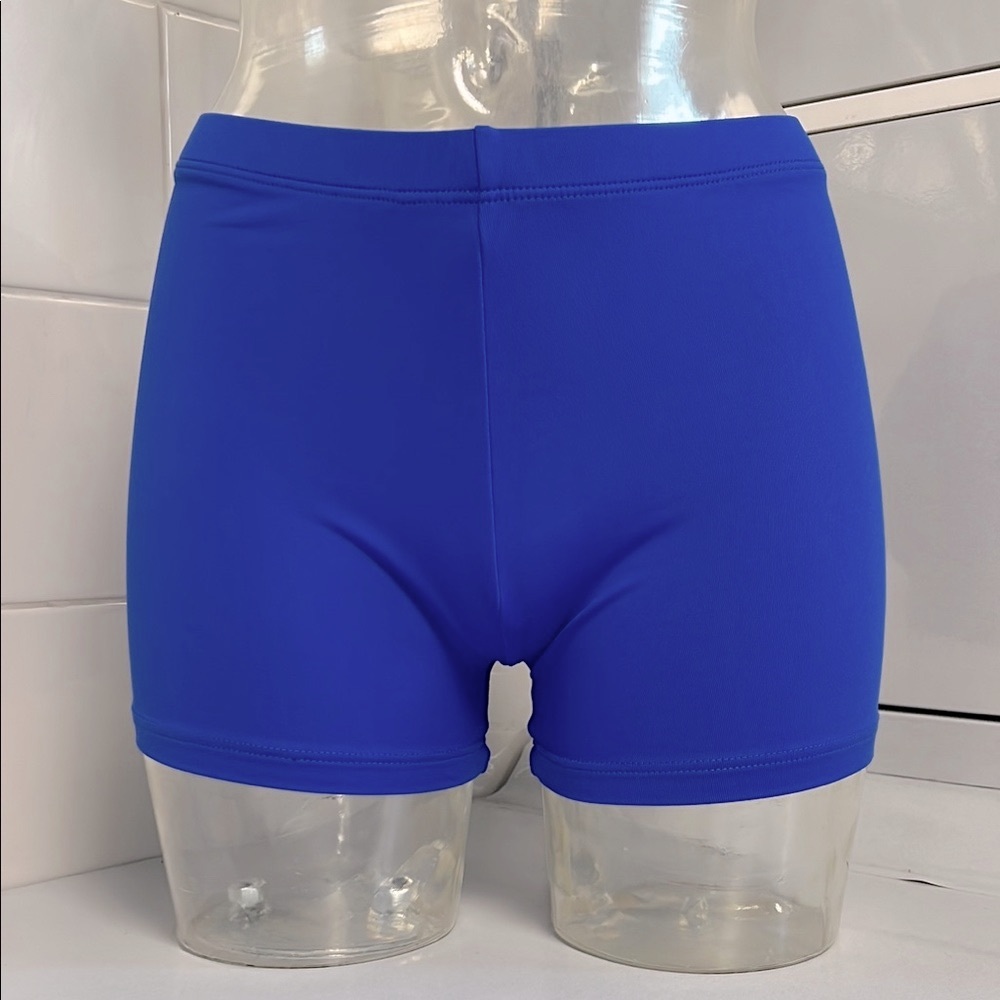Bal Togs Matte Blue Microfiber Dance Shorts S NWOT